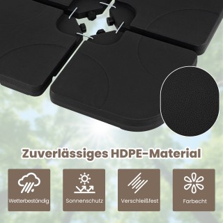 Costway Βάση ομπρέλας γεμιζόμενη με νερό ή άμμο 60 L / 68 kg, μαύρη...