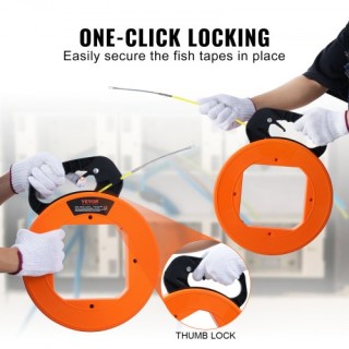 VEVOR Ταινία Ψαρέματος Καλωδίων 200ft 3/16in Fiberglass με Πλαστική...