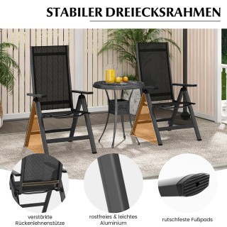 Costway Σετ Πτυσσόμενων Καρεκλών Βεράντας 72,5 x 58 x 107cm Μαύρο ... Costway Σετ Πτυσσόμενων Καρεκλών Βεράντας 72,5 x 58 x 107cm Μαύρο ...