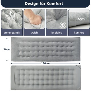 Costway  Άνετο Μαξιλάρι Ξαπλώστρας από Κρυστάλλινο Βελούδο για Εξωτ...