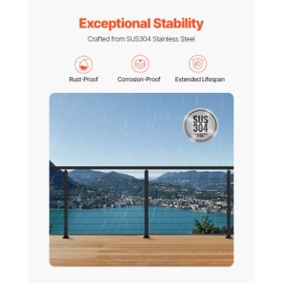 VEVOR Κολόνα Κάγκελου Οριζόντιας Οπής 36x1x2 4JZLGZXHS914UUOI6001V0