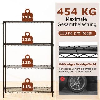 Costway Τετραώροφη Μεταλλική Ράφι Στάντ με 4 Γάντζους & Ρυθμιζόμενα... Costway Τετραώροφη Μεταλλική Ράφι Στάντ με 4 Γάντζους & Ρυθμιζόμενα...