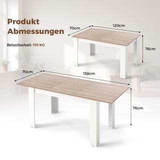 Costway Επεκτεινόμενο Τραπέζι Φαγητού Μοντέρνου Σχεδιασμού με Ρυθμι...