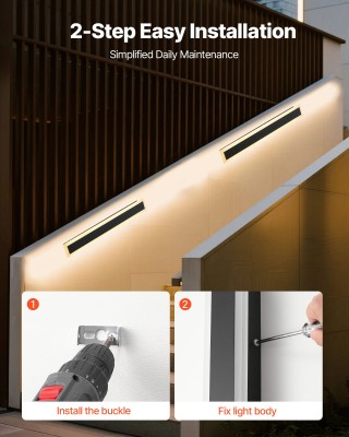 VEVOR Εξωτερικό Φωτιστικό Τοίχου 600 mm, IP65 Αδιάβροχο, 3000K Ζεστ... VEVOR Εξωτερικό Φωτιστικό Τοίχου 600 mm, IP65 Αδιάβροχο, 3000K Ζεστ...