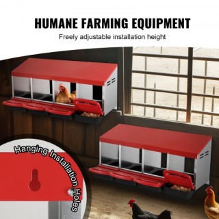 Κουτί Φωλιάς Κοτόπουλων 4 Θέσεων VEVOR με Κεκλιμένες Φωλιές JSCDX1... Κουτί Φωλιάς Κοτόπουλων 4 Θέσεων VEVOR με Κεκλιμένες Φωλιές JSCDX1...