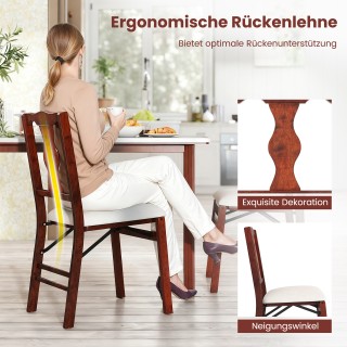 Costway Σετ 2 Πτυσσόμενες Καρέκλες με Επενδυμένα Καθίσματα & Ξύλινο...