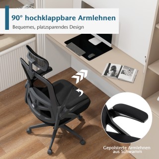 Costway Εργονομική Καρέκλα Γραφείου με Ρυθμιζόμενη Υποστήριξη και Ά...