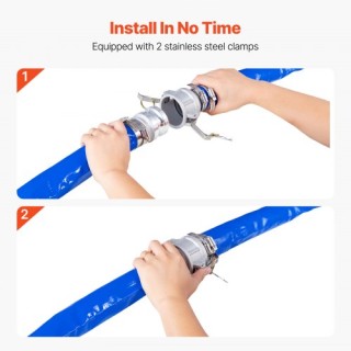 VEVOR  Σωλήνας Αντίστροφης Ροής 2 x 100 Μπλε με Εξαρτήματα  BGTJPSR...