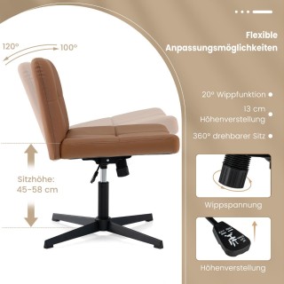 Costway  Πολυτελής Περιστρεφόμενη Καρέκλα Γραφείου με U-Σχήματος Κά...