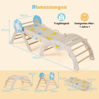Costway Σετ Αναρρίχησης 3-σε-1 με Τσουλήθρα & Κατασκευαστικό Τόξο &...