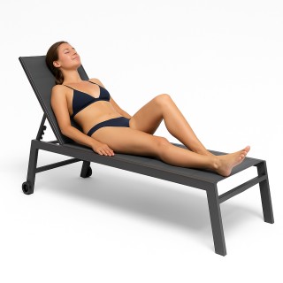 BAKAJI Ανακλινόμενη Ξαπλώστρα Κήπου με Ρόδες , 200 x 102 x 65 cm, U... BAKAJI Ανακλινόμενη Ξαπλώστρα Κήπου με Ρόδες , 200 x 102 x 65 cm, U...