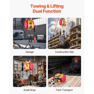 VEVOR 2-σε-1 Φορητός Ηλεκτρικός Βίντσι Ανύψωσης με Ενσύρματο/Ασύρμα...