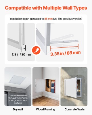 VEVOR Πόρτα Επίσκεψης Γυψοσανίδας 39x39 εκ. Γαλβανισμένο Ατσάλι Λευ... VEVOR Πόρτα Επίσκεψης Γυψοσανίδας 39x39 εκ. Γαλβανισμένο Ατσάλι Λευ...