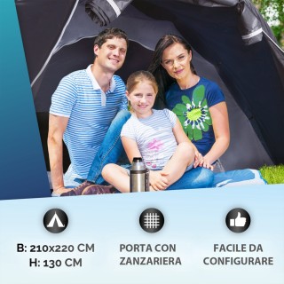 DUNLOP Τρίκλινη Σκηνή Εκδρομής Καμπάνας για Παραλία & Πεζοπορία 210...