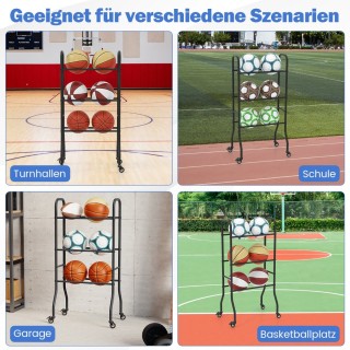 Costway Τροχήλατο Τρί-επίπεδος Μεταλλικός Οργανωτής Μπάλας / Ράφι γ... Costway Τροχήλατο Τρί-επίπεδος Μεταλλικός Οργανωτής Μπάλας / Ράφι γ...