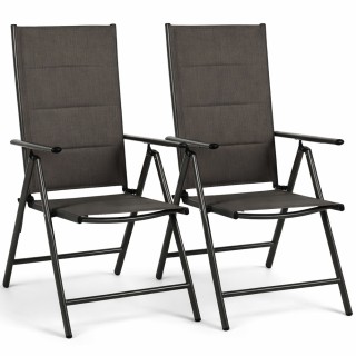 BAKAJI Σετ 2 Μαύρες Πτυσσόμενες Καρέκλες Ξαπλώστρας με Εργονομική Ψ... BAKAJI Σετ 2 Μαύρες Πτυσσόμενες Καρέκλες Ξαπλώστρας με Εργονομική Ψ...