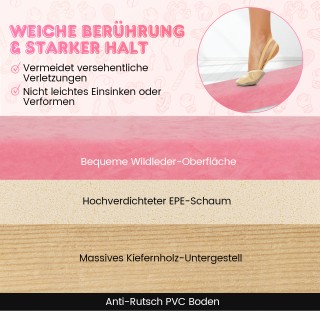 Costway Κανατάκι Πτυσσόμενο Ισορροπιστής 240cm Με Λαβή, Ροζ FH10129FS