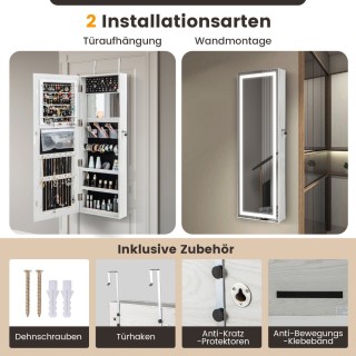 Costway  Πολυλειτουργική Ντουλάπα Κοσμημάτων με Καθρέφτη και Ρυθμιζ...