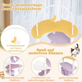 Costway Γλυκός Πύργος Γάτας με Ουράνια Στοιχεία και Σταθερή Κατασκε...