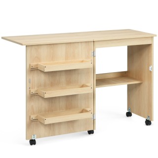 Costway Πτυσσόμενο Τραπέζι Ραπτικής με Ράφια και Ρόδες118,5 x 40 x... Costway Πτυσσόμενο Τραπέζι Ραπτικής με Ράφια και Ρόδες118,5 x 40 x...