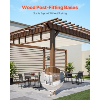 VEVOR Βάση Στύλου 4x4 για Σκυρόδεμα - Εσωτερική Διάσταση 3.53x3.56 ...