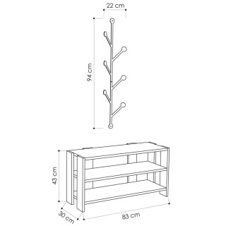 Shally Dogan Είσοδος Σκαπιέρα - Παπουτσοθήκη 3 Ραφιών με Κρεμάστρα ... Shally Dogan Είσοδος Σκαπιέρα - Παπουτσοθήκη 3 Ραφιών με Κρεμάστρα ...