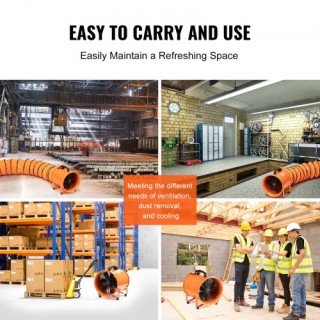 Φορητός Εξαεριστήρας VEVOR 203.2mm με 5m Σωλήνα για Βιομηχανική Χρή...