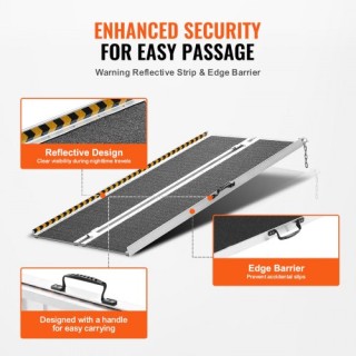 Φορητή Ράμπα Αναπηρικού Αμαξιδίου VEVOR, 5 ft, 800 lbs, Αλουμινίου,... Φορητή Ράμπα Αναπηρικού Αμαξιδίου VEVOR, 5 ft, 800 lbs, Αλουμινίου,...