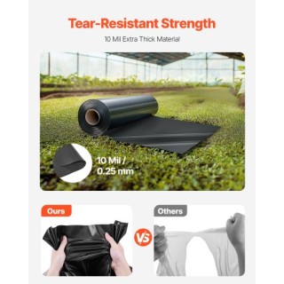 VEVOR Ρολό Πλαστικού Φύλλου 10Mil 10 x 100 FT Βαρέως Τύπου Πολυαιθυ...