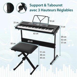 Ηλεκτρονικό Αρμόνιο - Πλήκτρο με 61 Νότες – 83 x 33 x 9 cm Μαύρο MU...