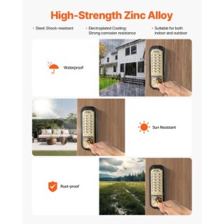 VEVOR Μηχανική Κλειδαριά Πόρτας Χωρίς Κλειδί, 14 Κλειδιών, Αδιάβροχ... VEVOR Μηχανική Κλειδαριά Πόρτας Χωρίς Κλειδί, 14 Κλειδιών, Αδιάβροχ...