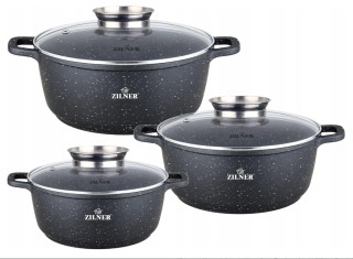Σετ Μαγειρικά Σκεή - Κατσαρόλες 6 τεμάχια Μαύρο ZL-8915 ZILNER Σετ Μαγειρικά Σκεή - Κατσαρόλες 6 τεμάχια Μαύρο ZL-8915 ZILNER