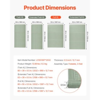 VEVOR Ιαπωνικό Στρώμα Τατάμι Queen Αναδιπλούμενο & Αντιολισθητικό α...