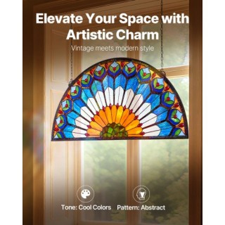 VEVOR Τζάμι Βιτρώ Τύπου Tiffany με Αλυσίδα 36 x 18 Ίντσες BYXCSBLBB...