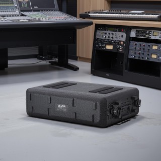 VEVOR Rack Case 2U, βάθος 260 mm, με θήκες μικροφώνου, για ενισχυτή...