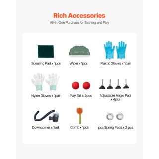 VEVOR Μπανιέρα Καλλωπισμού Κατοικιδίων από Ανοξείδωτο Ατσάλι με Βρύ...