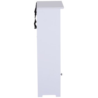 Ντουλάπα δαπέδου Homcom για μπάνιο σε ξύλο με λευκή φλοράλ διακόσμη...