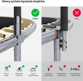 Τραμπολίνο Κήπου Jump Pro OUT 6FT 183 cm με Εξωτερικό Δίχτυ Μαύρο -...