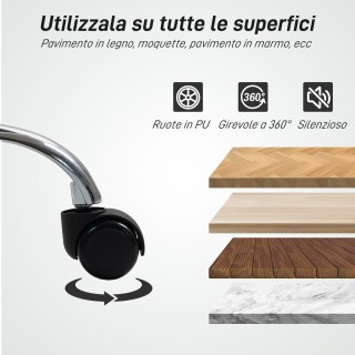 HOMCOM Ρυθμιζόμενη Καρέκλα Γραφείου, 44x50x78-88 εκ, Λευκή 921-855V...