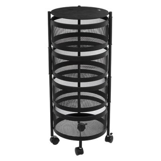 Στρογγυλή Περιστρεφόμενη Ραφιέρα Λαχανικών 33 cm x 76 cm Μαύρο 1818...