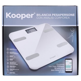 Kooper Ζυγαριά μπάνιου από γυαλί με ανάλυση σώματος, σύνδεση σε συσ...