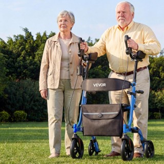 VEVOR Πτυσσόμενος περιπατητήρας αλουμινίου με κάθισμα και ρυθμιζόμε...