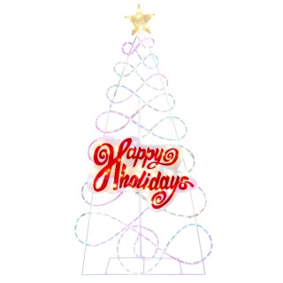 Costway  Πολύχρωμο Χριστουγεννιάτικο Δέντρο 170 εκ. με LED Φώτα και...