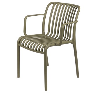 Galileo Καρέκλα με μπράτσα από πλαστικό PP 56x565x795 cm σχέδιο ρίγ...