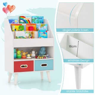 Costway Παιδική Βιβλιοθήκη και Οργανωτής Παιχνιδιών με 3 Ράφια και ...