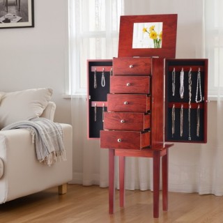 VEVOR Ντουλάπα Κοσμημάτων Αρμουάρ από Ξύλο με Καθρέφτη και Άγκιστρα... VEVOR Ντουλάπα Κοσμημάτων Αρμουάρ από Ξύλο με Καθρέφτη και Άγκιστρα...