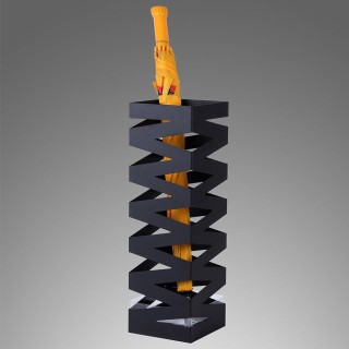 BAKAJI Τετράγωνη Σχέδιο Σιδερένια Ομπρελοθήκη Μαύρη με Δοχείο Συλλ... BAKAJI Τετράγωνη Σχέδιο Σιδερένια Ομπρελοθήκη Μαύρη με Δοχείο Συλλ...