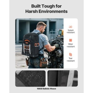 VEVOR Σακίδιο Εργαλείων με 56 Θήκες για Ηλεκτρολόγους GJBBSLD1214IO...