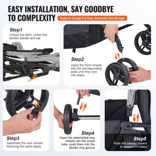 VEVOR Διπλό Καρότσι Αναδιπλούμενο Ελαφρύ Δίδυμο Σκούρο Γκρι SRYET... VEVOR Διπλό Καρότσι Αναδιπλούμενο Ελαφρύ Δίδυμο Σκούρο Γκρι SRYET...