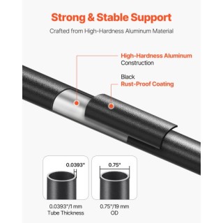 VEVOR Συσκευασία 51 Αλουμινένιων Κάγκελων 36 In με Βίδες/Καλύμματα ...